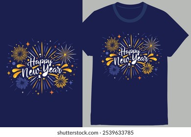 Happy New Year Beautiful Typography Design. This is a very beautiful design.