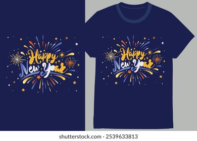 Happy New Year Beautiful Typography Design. This is a very beautiful design.