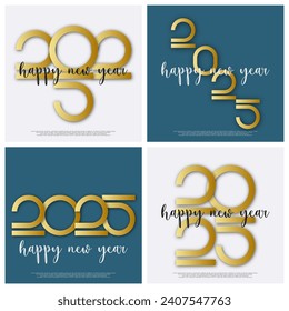Happy new year - best wishes 2025 with colorful truncated number. Perfect vector for poster, banner, greeting and new year 2025 celebration.	