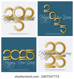 Happy new year - best wishes 2025 with colorful truncated number. Perfect vector for poster, banner, greeting and new year 2025 celebration.	