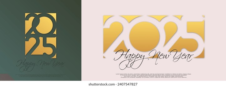 Happy new year - best wishes 2025 with colorful truncated number. Perfect vector for poster, banner, greeting and new year 2025 celebration.	