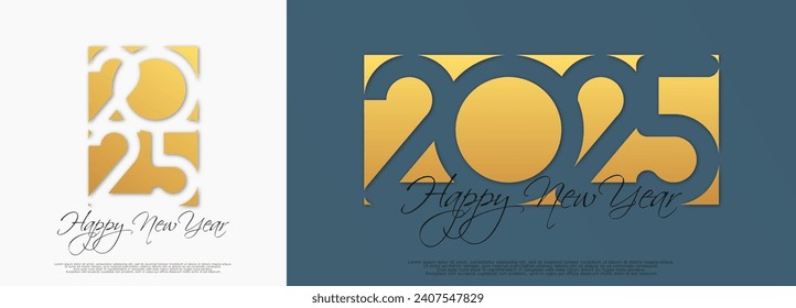 Happy new year - best wishes 2025 with colorful truncated number. Perfect vector for poster, banner, greeting and new year 2025 celebration.	