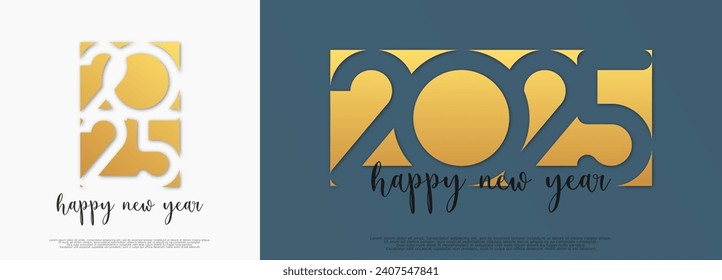 Happy new year - best wishes 2025 with colorful truncated number. Perfect vector for poster, banner, greeting and new year 2025 celebration.	