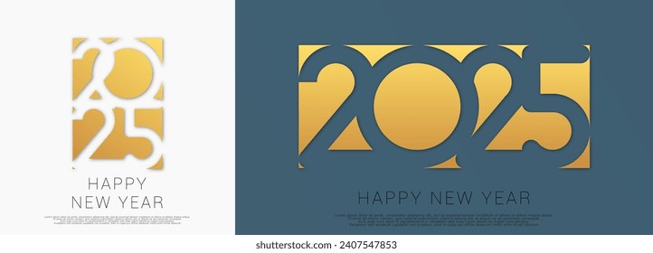 Happy new year - best wishes 2025 with colorful truncated number. Perfect vector for poster, banner, greeting and new year 2025 celebration.	
