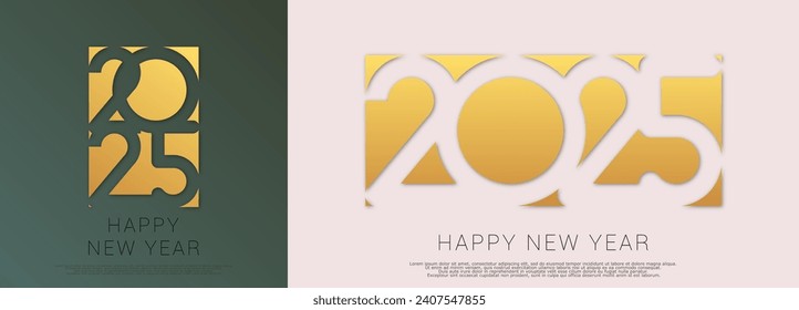 Happy new year - best wishes 2025 with colorful truncated number. Perfect vector for poster, banner, greeting and new year 2025 celebration.	