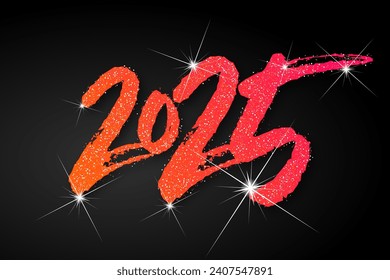 Happy new year - best wishes 2025 with colorful truncated number. Perfect vector for poster, banner, greeting and new year 2025 celebration.	