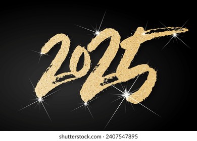 Happy new year - best wishes 2025 with colorful truncated number. Perfect vector for poster, banner, greeting and new year 2025 celebration.	