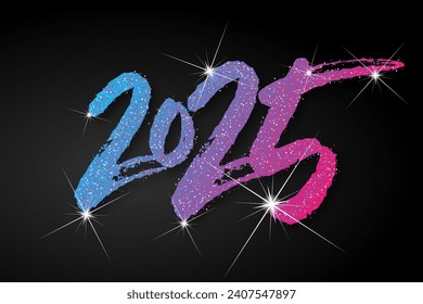 Happy new year - best wishes 2025 with colorful truncated number. Perfect vector for poster, banner, greeting and new year 2025 celebration.	