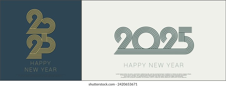 Happy new year - best wishes 2025 - vector for poster, banner, greeting and new year 2025 celebration.	