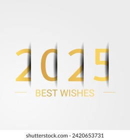 Happy new year - best wishes 2025 - vector for poster, banner, greeting and new year 2025 celebration.	