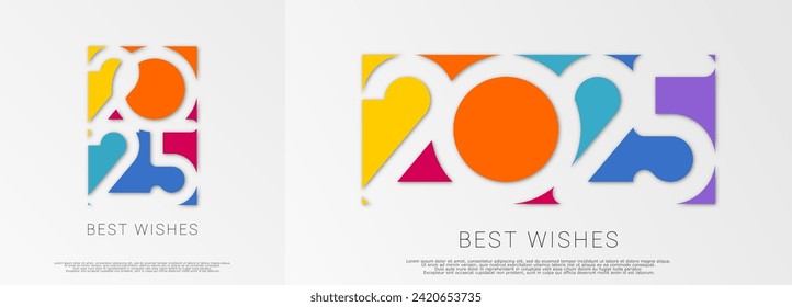 Happy new year - best wishes 2025 - vector for poster, banner, greeting and new year 2025 celebration.	