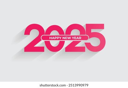 Feliz año nuevo - mejores deseos 2025 - Vector para cartel, Anuncio, saludo y celebración de año nuevo 2025.
