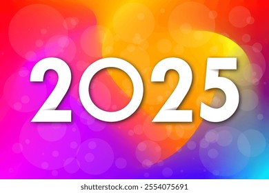 Happy new year - best wishes 2025 with colorful number. Perfect vector for poster banner greeting and new year 2025 celebration.