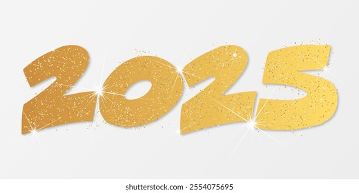 Happy new year - best wishes 2025 with colorful number. Perfect vector for poster banner greeting and new year 2025 celebration.