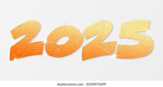 Happy new year - best wishes 2025 with colorful number. Perfect vector for poster banner greeting and new year 2025 celebration.