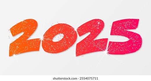 Happy new year - best wishes 2025 with colorful number. Perfect vector for poster banner greeting and new year 2025 celebration.