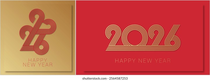 Happy new year - best wishes 2026 with colorful number Perfect vector for poster banner greeting and new year 2026 celebration