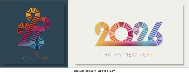 Happy new year - best wishes 2026 with colorful number Perfect vector for poster banner greeting and new year 2026 celebration