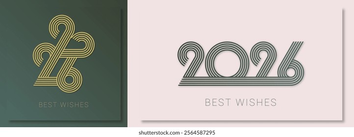 Happy new year - best wishes 2026 with colorful number Perfect vector for poster banner greeting and new year 2026 celebration