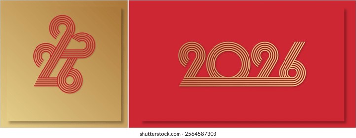 Happy new year - best wishes 2026 with colorful number Perfect vector for poster banner greeting and new year 2026 celebration