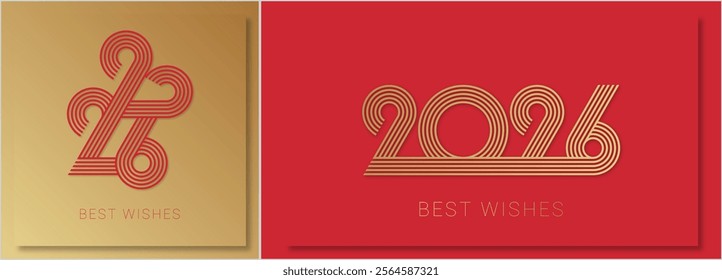 Happy new year - best wishes 2026 with colorful number Perfect vector for poster banner greeting and new year 2026 celebration