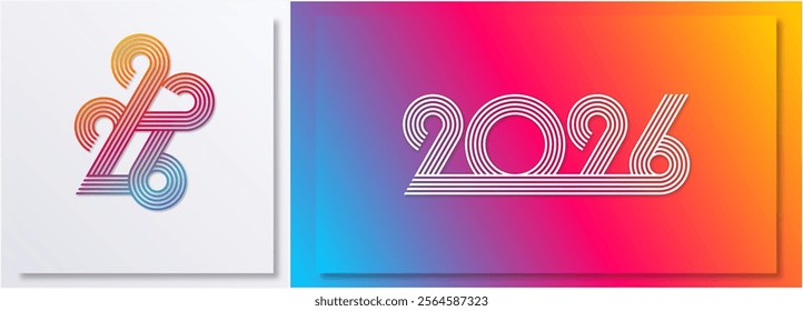 Happy new year - best wishes 2026 with colorful number Perfect vector for poster banner greeting and new year 2026 celebration