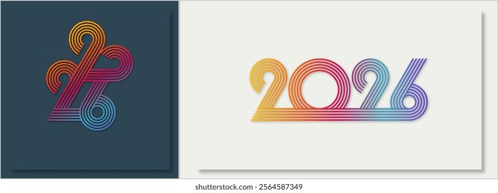 Happy new year - best wishes 2026 with colorful number Perfect vector for poster banner greeting and new year 2026 celebration