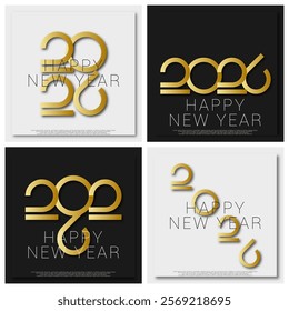 Happy new year - best wishes 2026 with colorful number Perfect vector for poster banner greeting and new year 2026 celebration