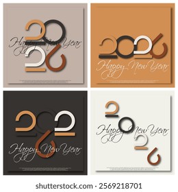 Happy new year - best wishes 2026 with colorful number Perfect vector for poster banner greeting and new year 2026 celebration