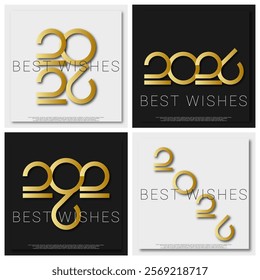 Happy new year - best wishes 2026 with colorful number Perfect vector for poster banner greeting and new year 2026 celebration