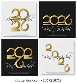 Happy new year - best wishes 2026 with colorful number Perfect vector for poster banner greeting and new year 2026 celebration