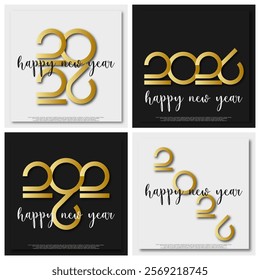 Happy new year - best wishes 2026 with colorful number Perfect vector for poster banner greeting and new year 2026 celebration