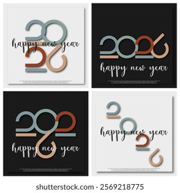 Happy new year - best wishes 2026 with colorful number Perfect vector for poster banner greeting and new year 2026 celebration