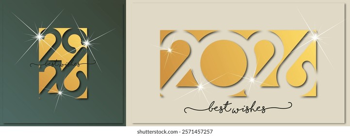 Happy new year - best wishes 2026 with colorful number Perfect vector for poster banner greeting and new year 2026 celebration