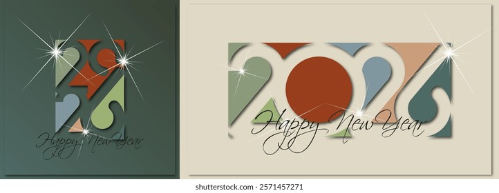 Happy new year - best wishes 2026 with colorful number Perfect vector for poster banner greeting and new year 2026 celebration