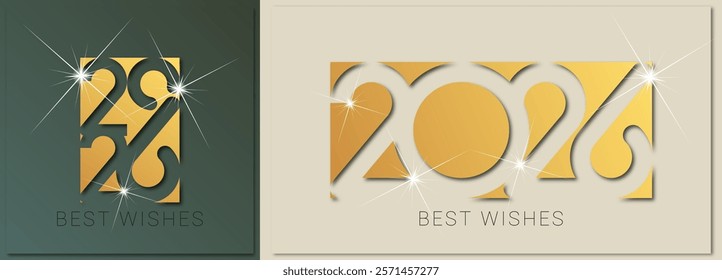 Happy new year - best wishes 2026 with colorful number Perfect vector for poster banner greeting and new year 2026 celebration