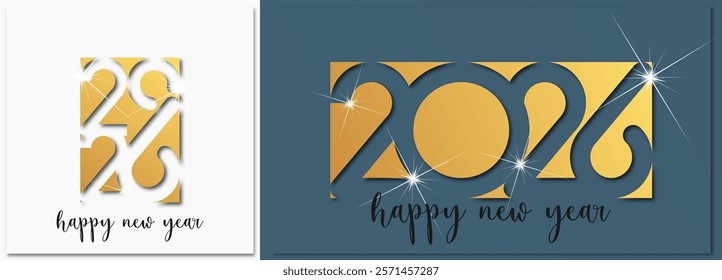 Happy new year - best wishes 2026 with colorful number Perfect vector for poster banner greeting and new year 2026 celebration