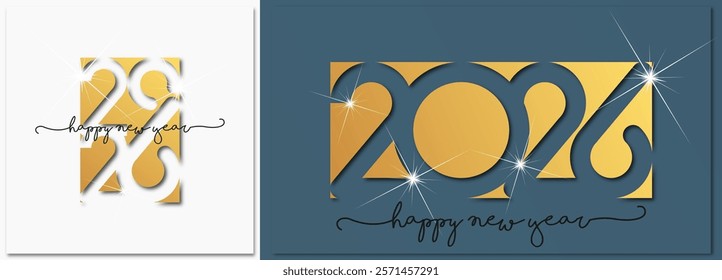 Happy new year - best wishes 2026 with colorful number Perfect vector for poster banner greeting and new year 2026 celebration