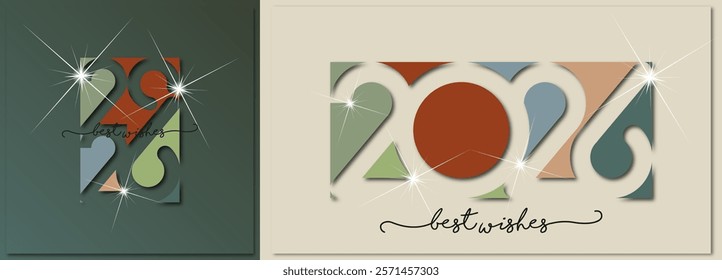 Happy new year - best wishes 2026 with colorful number Perfect vector for poster banner greeting and new year 2026 celebration