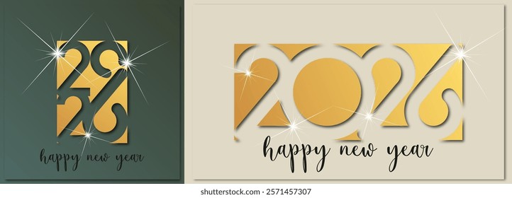 Happy new year - best wishes 2026 with colorful number Perfect vector for poster banner greeting and new year 2026 celebration