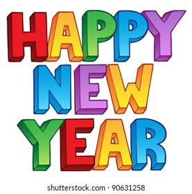 Happy New Year big sign 1 - vector illustration.