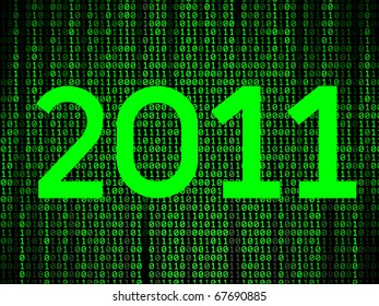 happy new year binary background