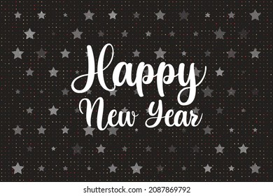 Happy New Year Black Background with star