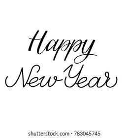 Happy new year black lettering