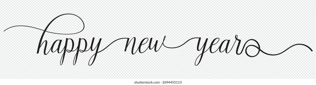 FELIZ ANO NOVO preto vetor escova caligrafia banner