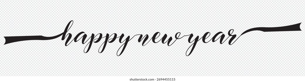 HAPPY NEW YEAR  black vector brush calligraphy banner