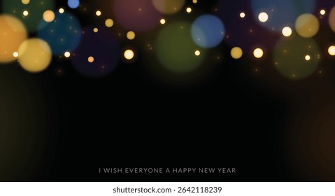 Happy new year blank clipart background. New year greeting and invitation card clip art with empty space template for editable holiday poster, flyers and banner design vector illustration. 
