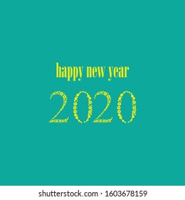 happy new year with blue background