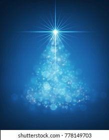 Happy new year blue color background. vector illustration