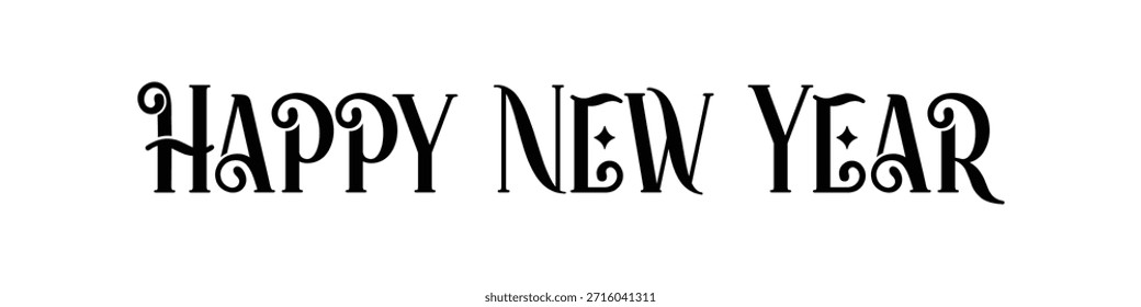 Feliz año Nuevo tipografía audaz diseño de felicitación